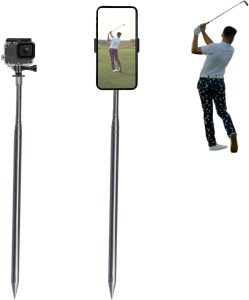 Golf Monopod Selfie Stick, Portable Phone Camera Spike Stake for Recording Your Golf Swing