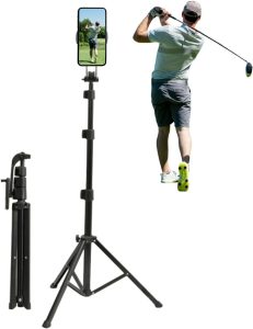 Golf Phone Tripod Holder for Recording Golf Swing, Golf Tripod Selfie Stick for Training Aid