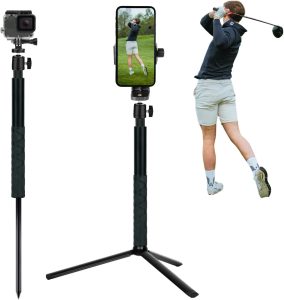 Golf Tripod Selfie Stick for Training Aid, Golf Tripod Phone Holder for Recording Golf Swing